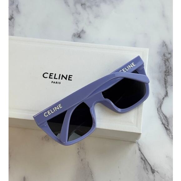 NEW Celine CL40198F Square Lilac Purple Logo Sunglasses - Picture 1 of 7